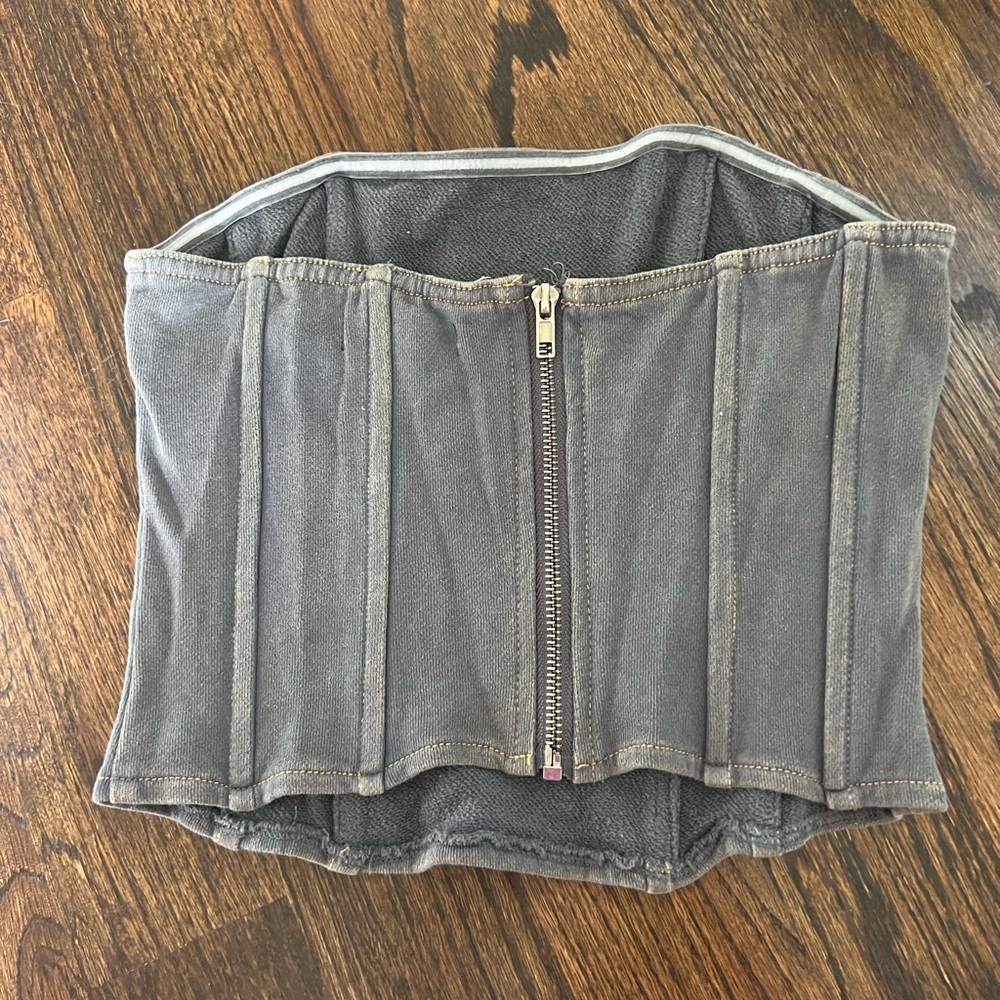 Gray Corset Top